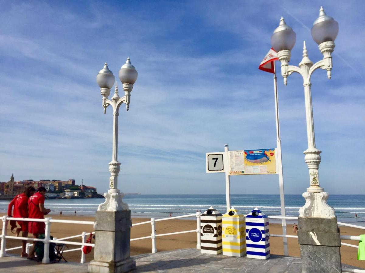 Atico Marques Vistas Al Mar - Garaje Opcional Apartment Gijon Bagian luar foto