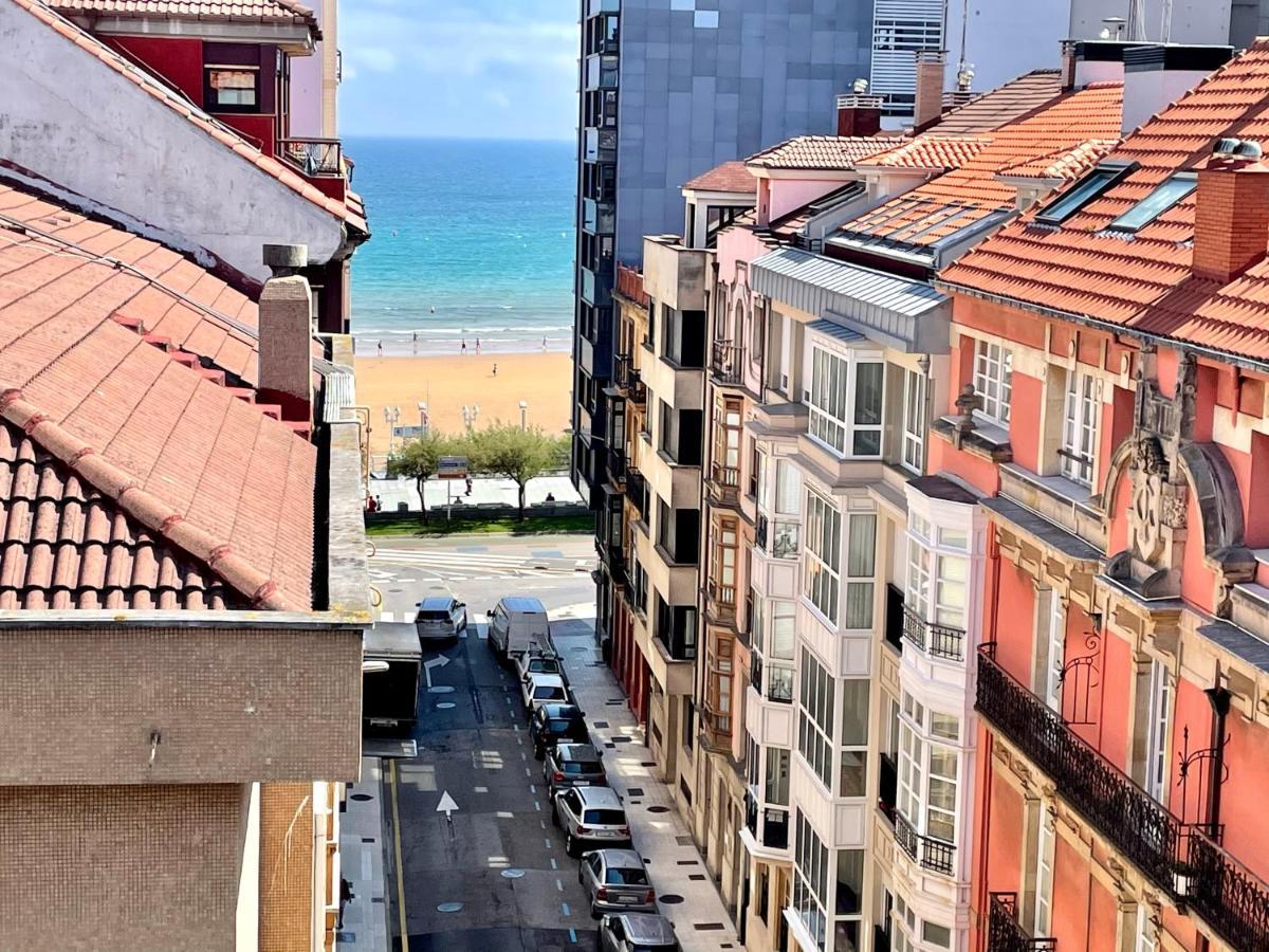 Atico Marques Vistas Al Mar - Garaje Opcional Apartment Gijon Bagian luar foto